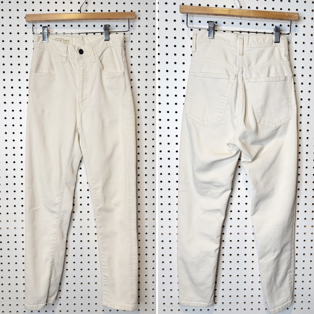Imogene & Willie | White High Waisted Straight Leg Jeans Handmade USA Sz. 23